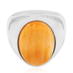 Orange Stachelauster-Silberring