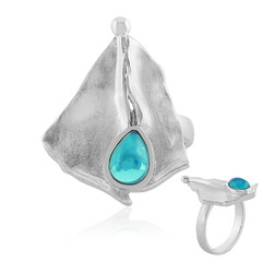 Äthiopischer Blauer Opal-Silberring