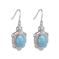 Larimar-Silberohrringe