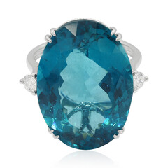 Neonblauer Apatit-Goldring (de Melo)