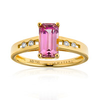 Pinkfarbener Diaspor-Goldring (AMAYANI)