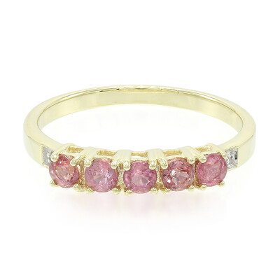 Nicht erhitzter Padparadscha-Saphir-Goldring