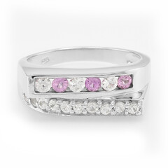 Pinkfarbener Ceylon-Saphir-Silberring