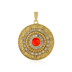 Äthiopischer Roter Opal-Silberanhänger