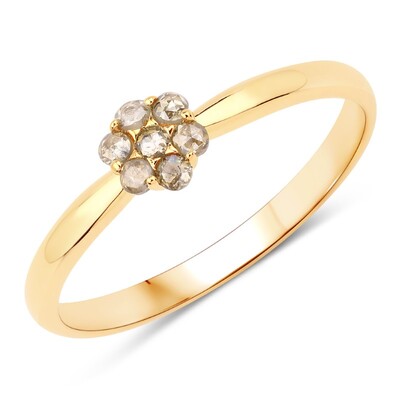 I3 Schokoladen-Diamant-Silberring