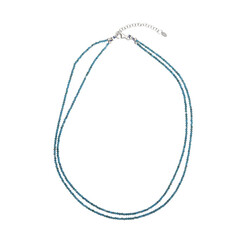 Neonblauer Apatit-Silberhalskette
