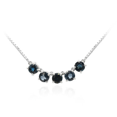 Londonblauer Topas-Silbercollier