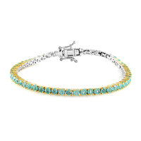 Grüner Fluorapatit-Silberarmband (Gems en Vogue)