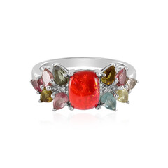 Äthiopischer Roter Opal-Silberring