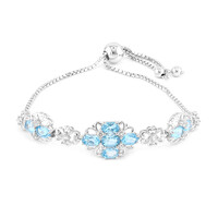 Schweizblauer Topas-Silberarmband