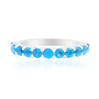 Neonblauer Apatit-Silberring