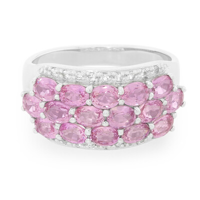 Pinkfarbener Ceylon-Saphir-Silberring