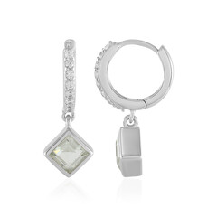 Grüner Amethyst-Silberohrringe