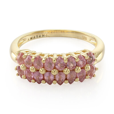Nicht erhitzter Padparadscha-Saphir-Goldring (AMAYANI)