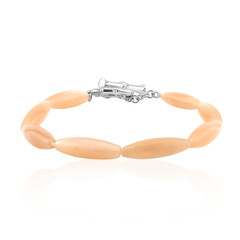 Pfirsich-Mondstein-Silberarmband (TPC)
