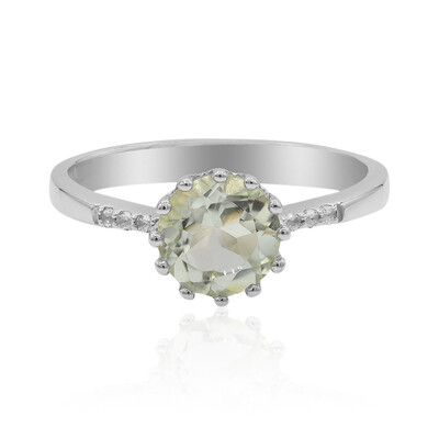 Grüner Amethyst-Silberring