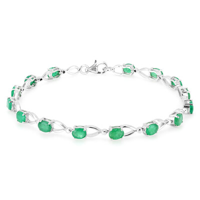 Sambia-Smaragd-Silberarmband