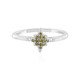 Gelber SI1 Diamant-Silberring