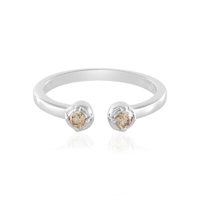 I3 Champagner-Brillant-Silberring