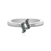 Blauer I2 Diamant-Silberring