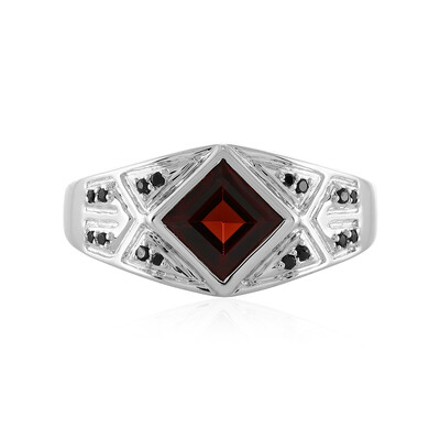 Indischer Granat-Herren-Silberring
