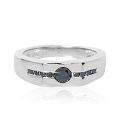 Schwarzer Diamant-Silberring