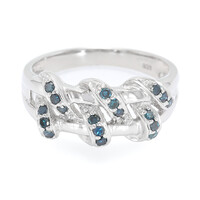 Königsblauer Diamant-Silberring