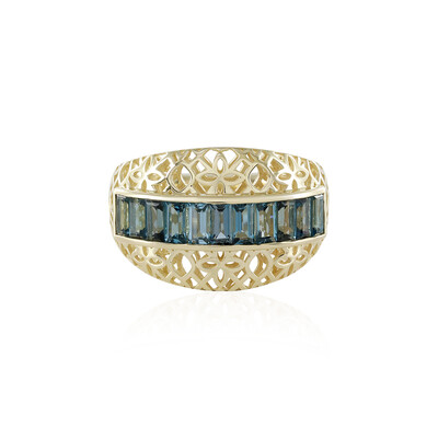 Londonblauer Topas-Goldring (Ornaments by de Melo)