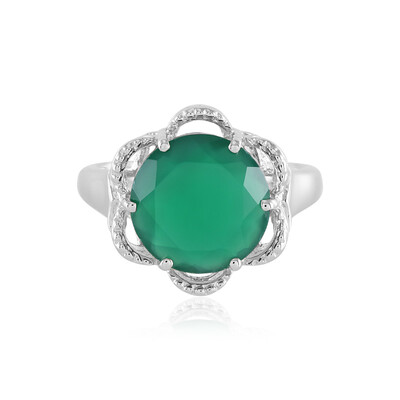 Grüner Onyx-Silberring(Adela Silber)