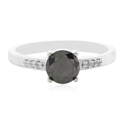 Schwarzer Diamant-Silberring