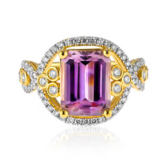 Pinkfarbener Diaspor-Goldring (AMAYANI)