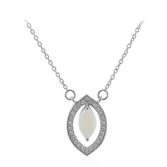 Weißer Opal-Silbercollier