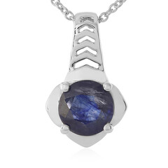 Blauer Madagaskar-Saphir-Silberhalskette