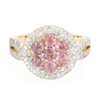 Nicht erhitzter Padparadscha-Saphir-Goldring (AMAYANI)