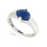 Neonblauer Opal-Silberring