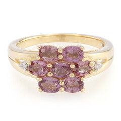Nicht erhitzter Padparadscha-Saphir-Goldring (AMAYANI)