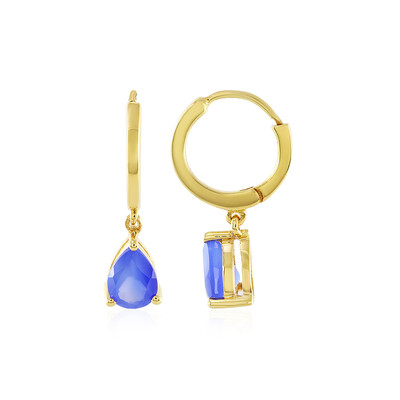 Blauer Onyx-Silberohrringe