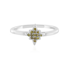 Gelber SI1 Diamant-Silberring