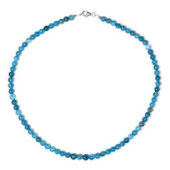 Neonblauer Apatit-Silberhalskette