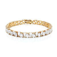 Weißer Topas-Silberarmband