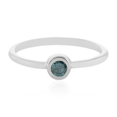 Blauer Brillant-Silberring