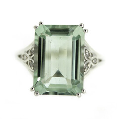 Grüner Amethyst-Silberring