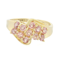Nicht erhitzter Padparadscha-Saphir-Goldring (AMAYANI)