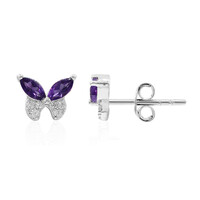 Sambia-Amethyst-Silberohrringe