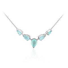 Blauer Pastell-Quarz-Silbercollier