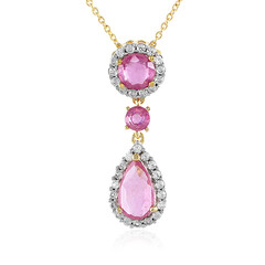 Pinkfarbener Madagaskar-Saphir-Silberhalskette