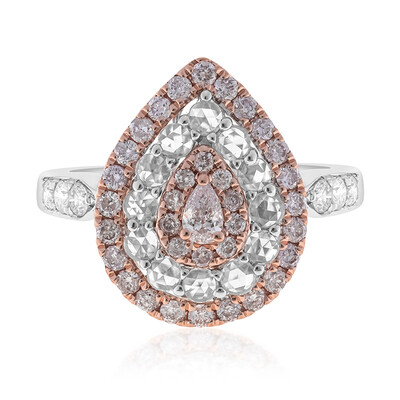 Pinkfarbener I1 Diamant-Goldring (CIRARI)