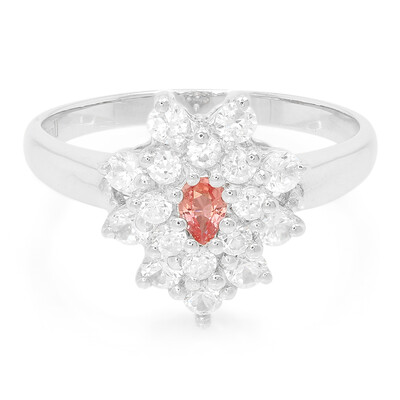 Padparadscha-Saphir-Silberring