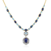 Blauer Stern-Saphir-Silbercollier