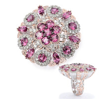 Magenta-Granat-Silberring (Gems en Vogue)